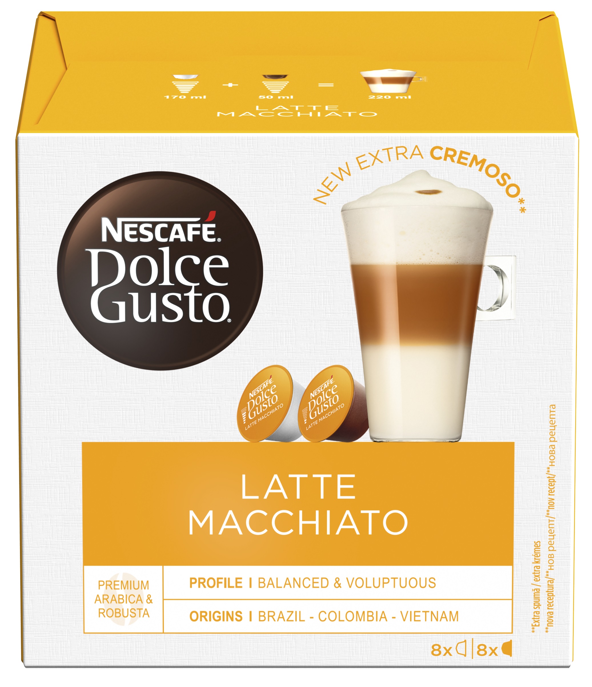 Capsule de cafea NESCAFE Dolce Gusto - Latte Macchiato, 8 băuturi
