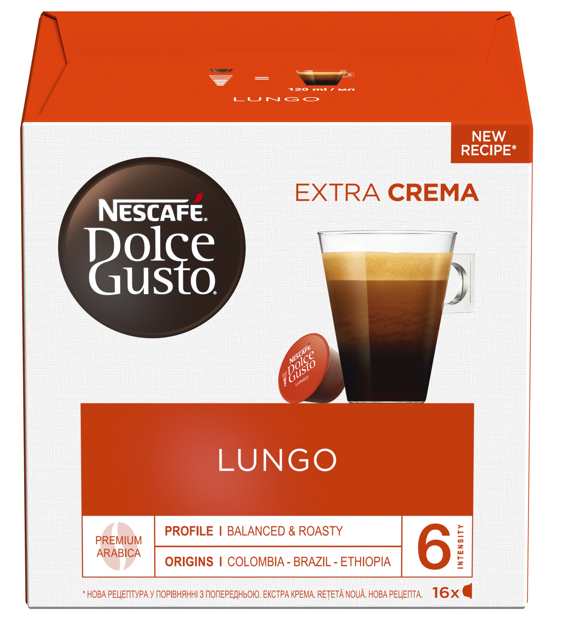 Capsule de cafea NESCAFE Dolce Gusto - Lungo, 16 băuturi