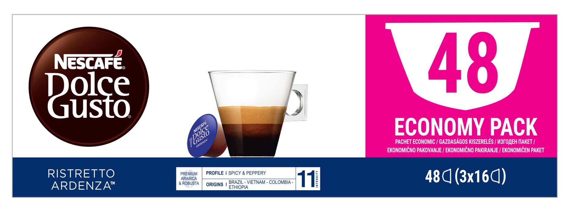 Capsule de cafea NESCAFE Dolce Gusto - Ristretto Ardenza Economy pack, 48 băuturi