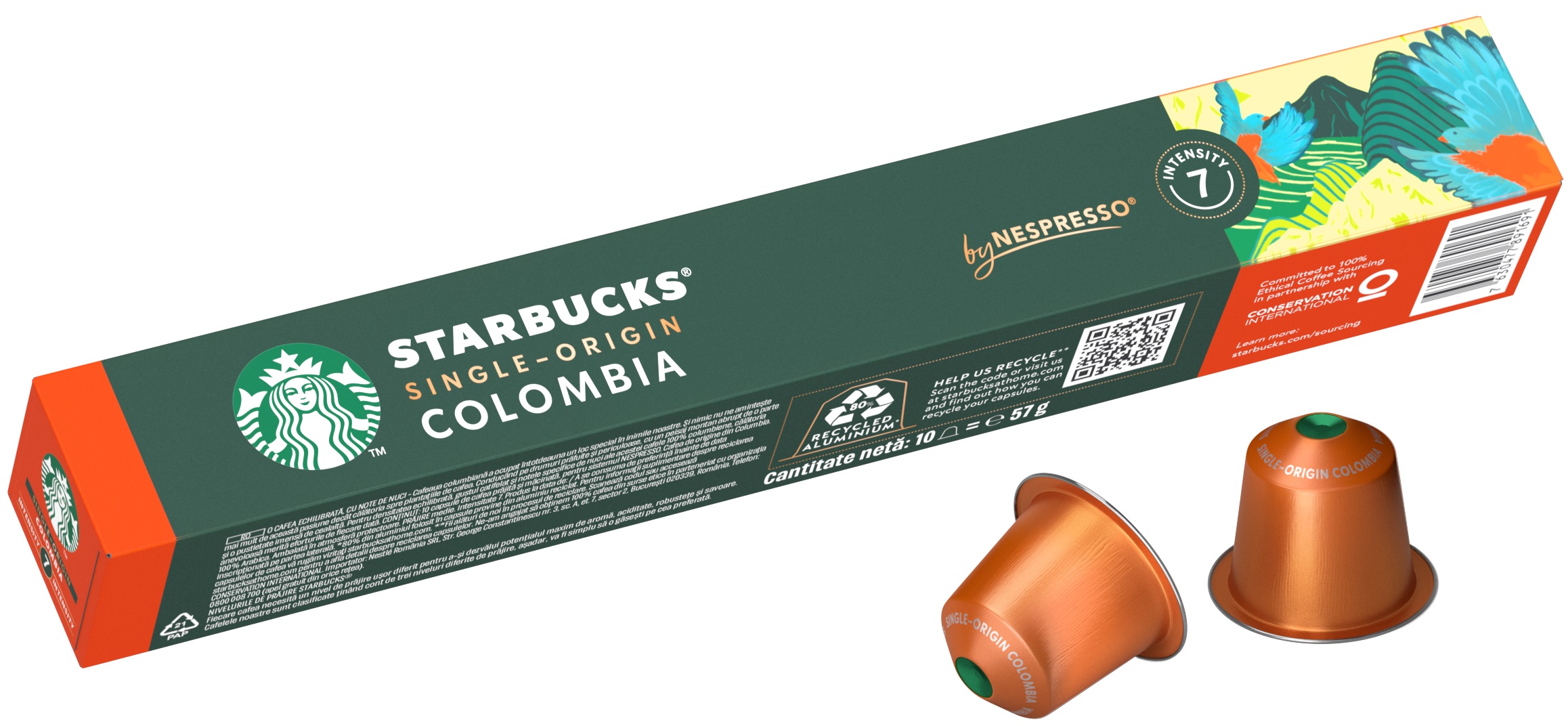 Capsule de cafea STARBUCKS pentru Nespresso - Single-Origin Colombia, 10 băuturi