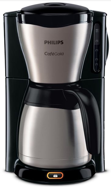 Aparat de cafea Philips  - Café Gaia, HD7548/20, 1.2 l, negru/argintiu