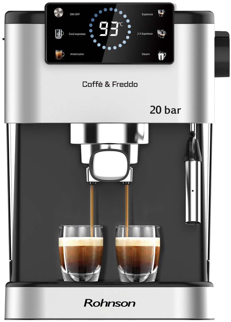 Aparat de cafea Rohnson - R -98028, 20 bar, 1.5 l, argintiu/negru