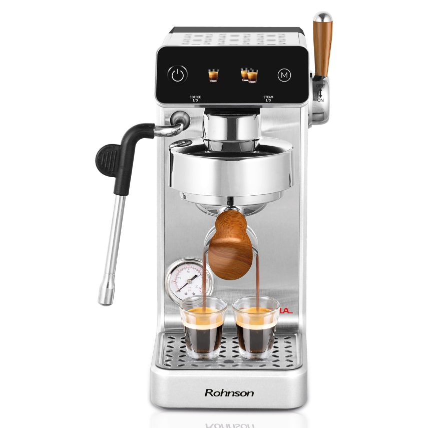 Aparat de cafea Rohnson - R-98300, 20 bar, 1.2 l, argintiu/negru