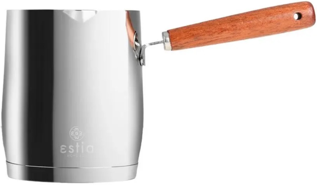 Aparat de cafea cu mâner din lemn Estia - SS Mokka, 530 ml