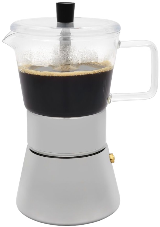 Aparat de cafea cu cană din sticlă Leopold Vienna - Otto, 4 cafele, oţel