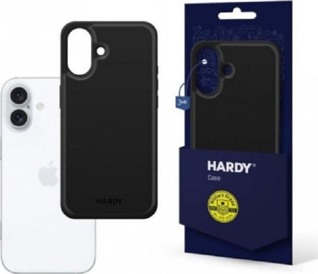 Husă 3mk - Hardy Apple Silky Leather, iPhone 16, negru
