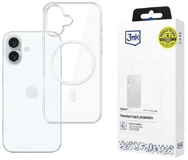 Husă 3mk - MagCase, iPhone 16 Plus, transparent