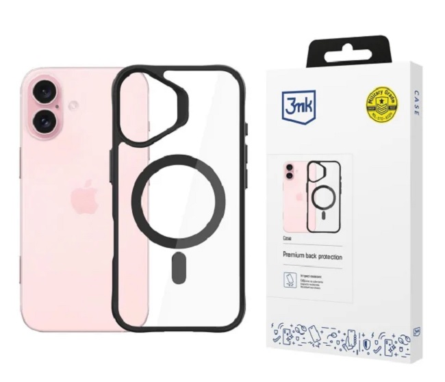 Husă 3mk - Satin Armor, iPhone 16, negru