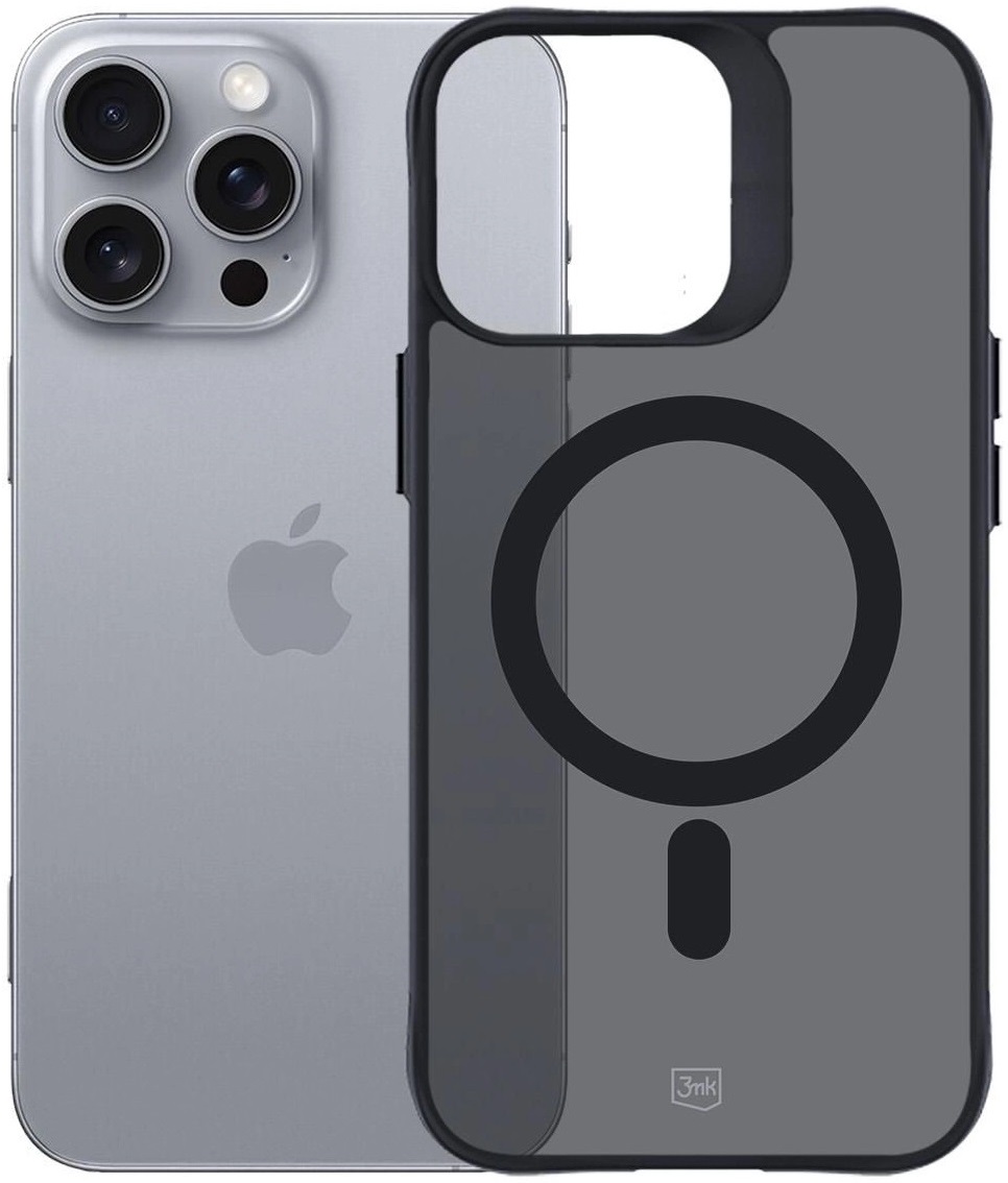 Husă 3mk - Smoke MagCase, iPhone 16 Pro Max, negru