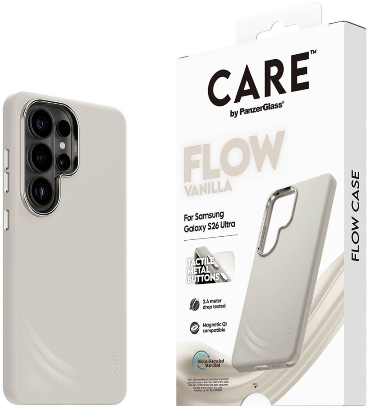 Husă CARE – Flow, Galaxy S26 Ultra, Qi, Vanilie