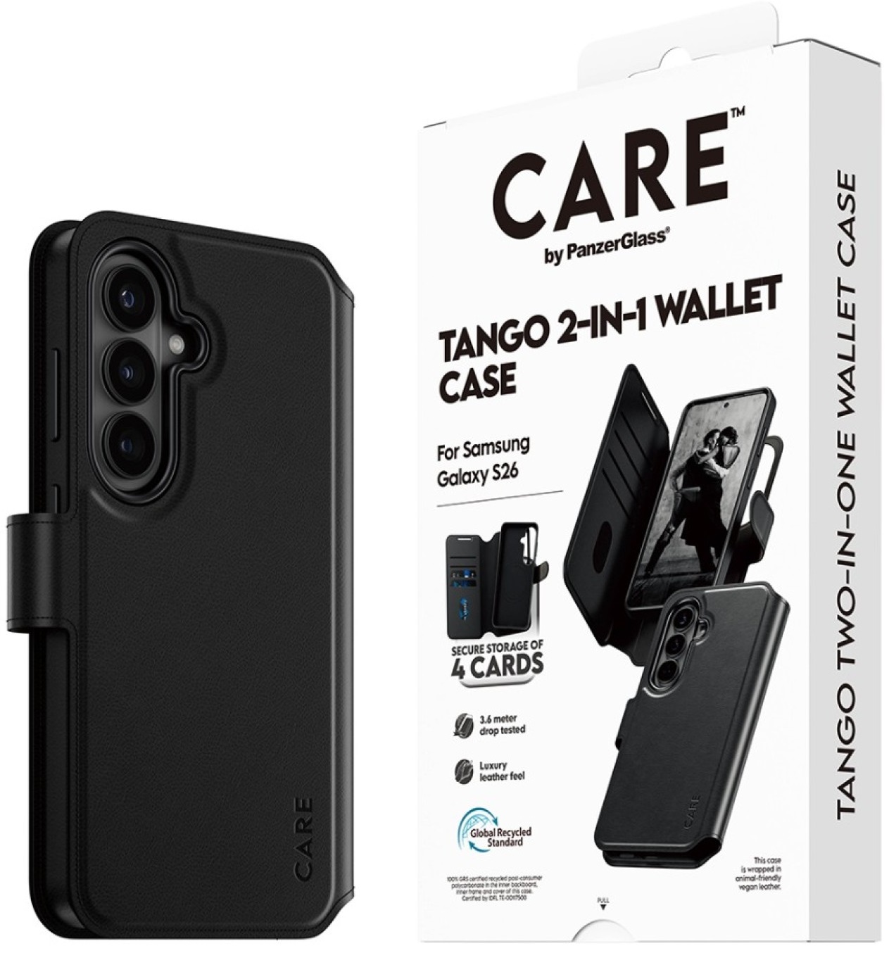 Husă CARE – Tango Two-in-One, Qi, Galaxy S26, neagră