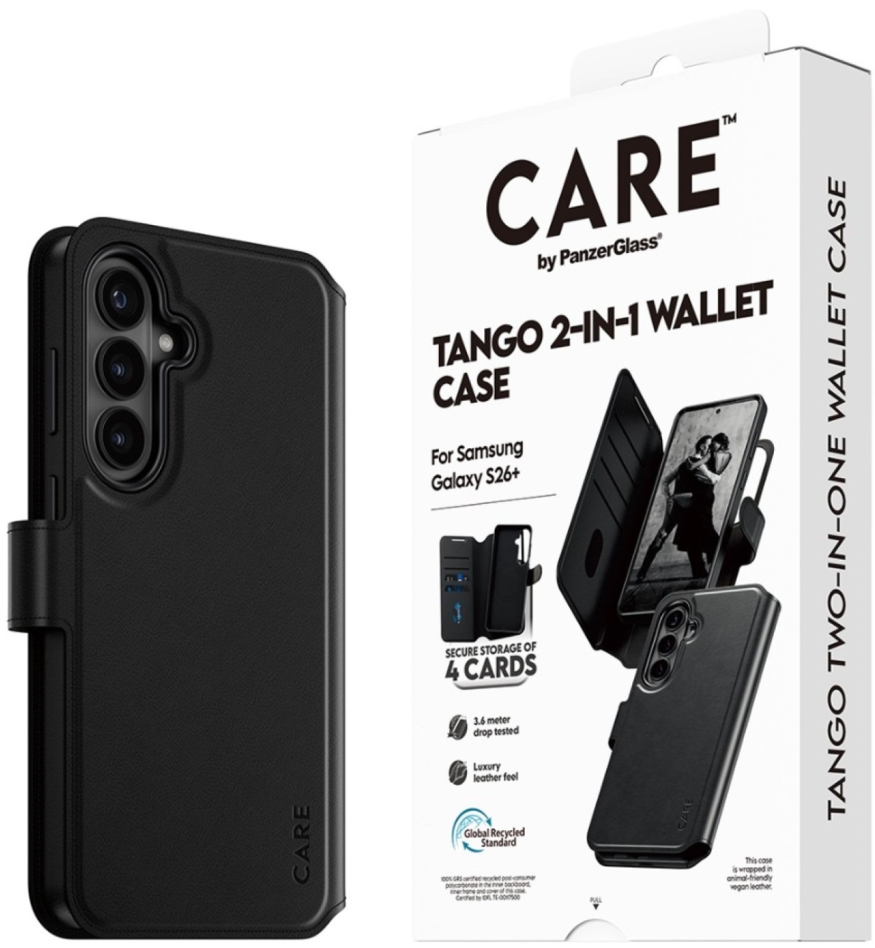 Husă CARE – Tango Two-in-One, Qi, Galaxy S26 Plus, negru