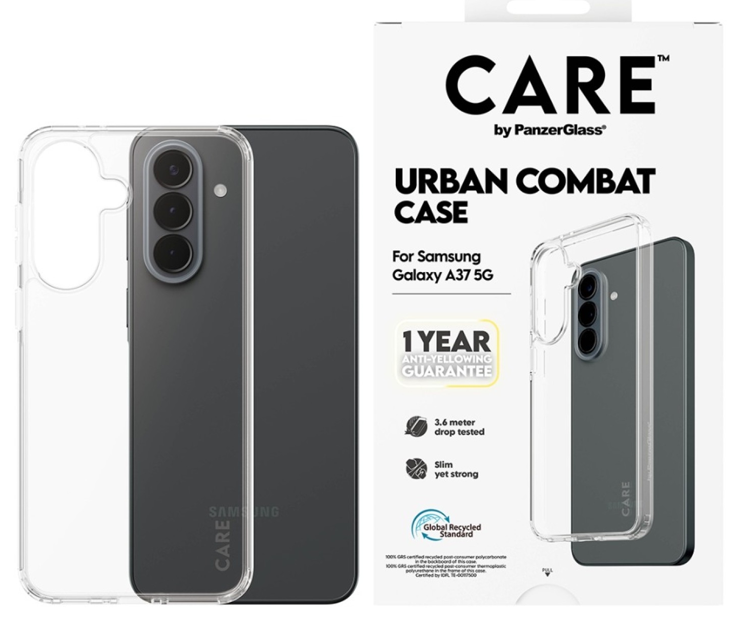 Husă CARE – Urban Combat, Galaxy A37 5G, transparentă