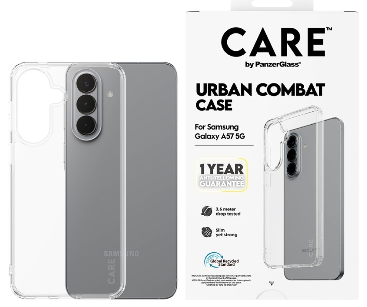 Husă CARE - Urban Combat, Galaxy A57 5G, transparentă