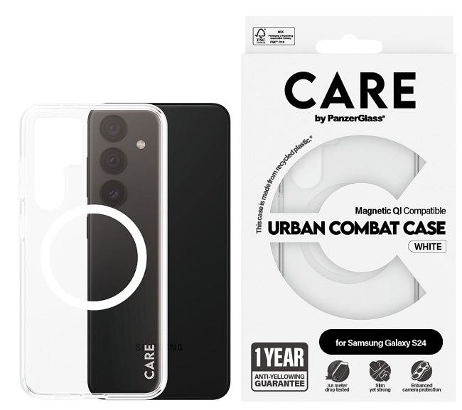 Husa CARE - Urban Combat, Galaxy S24, Qi, transparent
