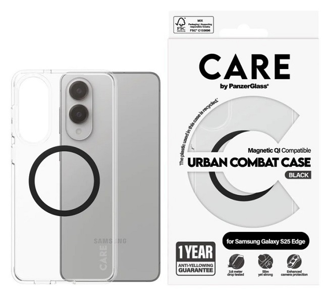 Husa CARE - Urban combat, Galaxy S25 Edge, Qi, transparent