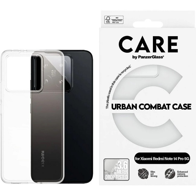 Husă CARE - Urban Combat, Redmi 14 Pro/14 Pro Plus, transparent