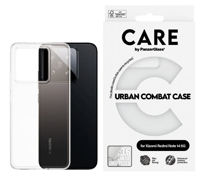 Husă CARE - Urban Combat, Redmi Note 14, transparent