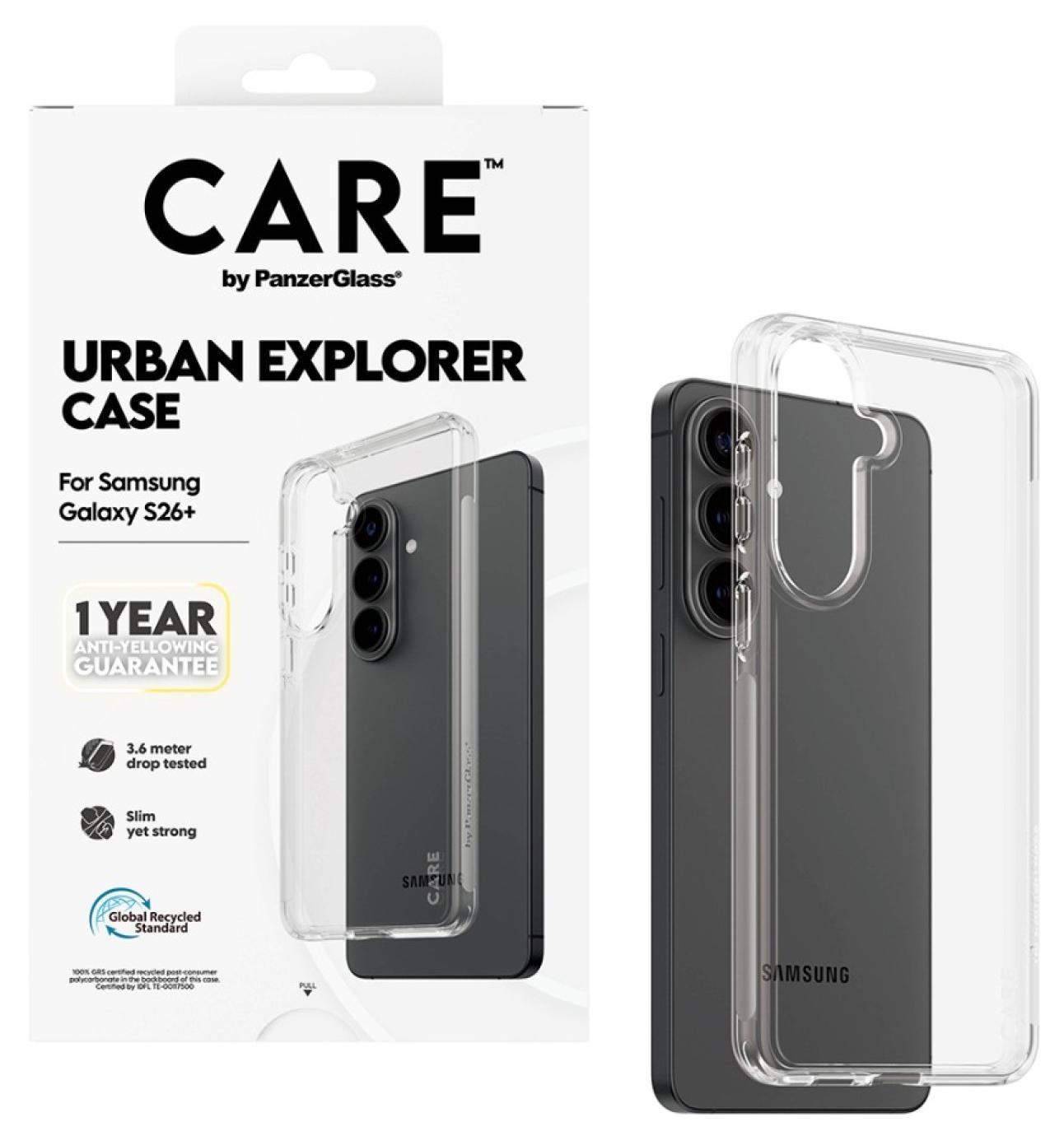 Husa CARE – Urban Explorer, Galaxy S26 Plus, Qi, transparent