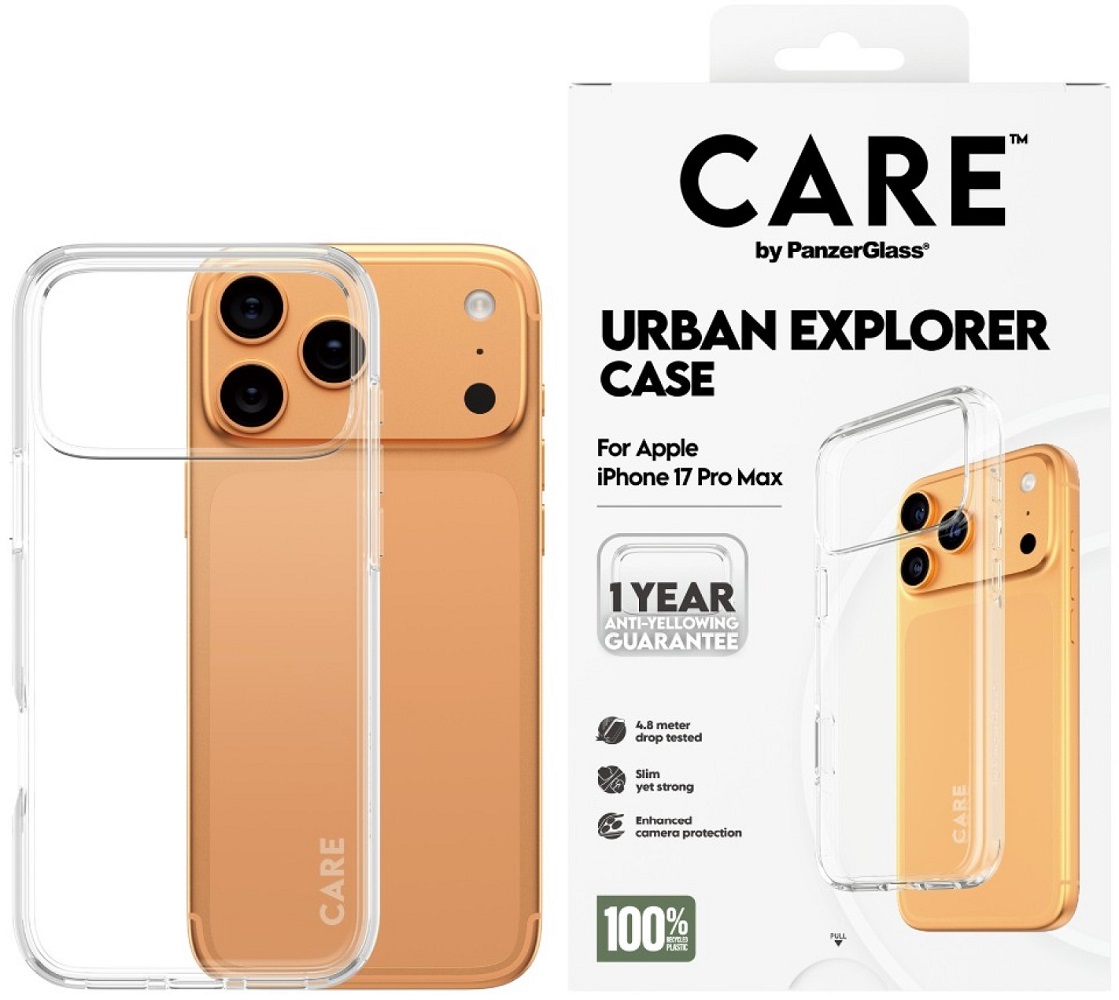Husă CARE - Urban Explorer, iPhone 17 Pro Max, Clear Frame