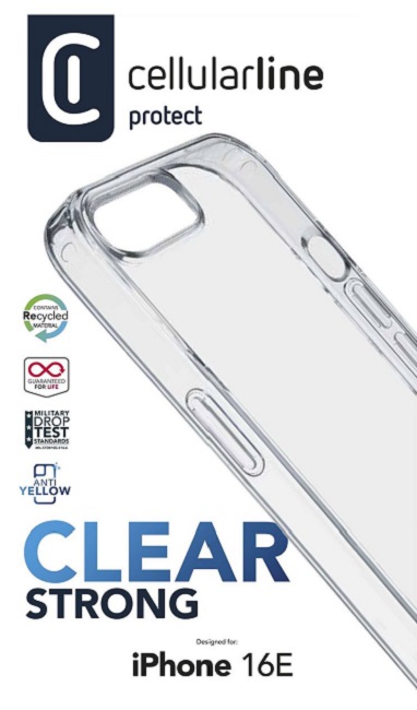Husă Cellularline - Clear Strong, iPhone 16e, transparent