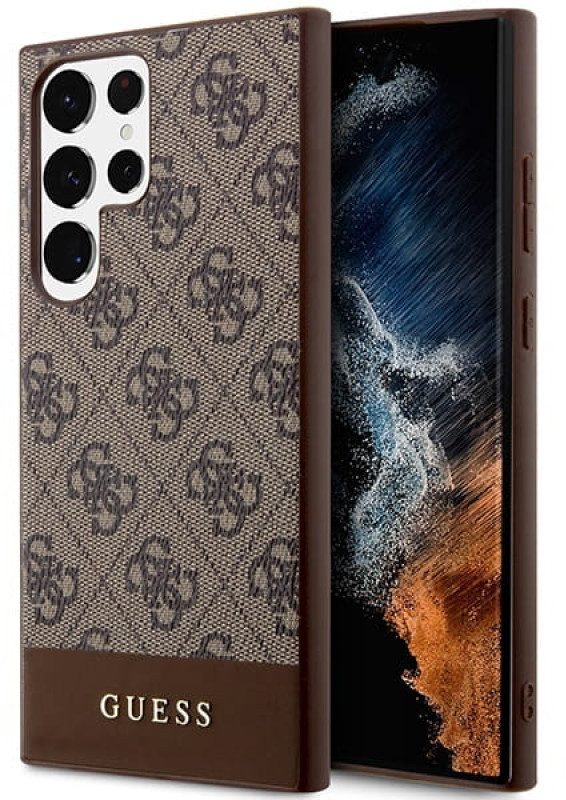 Husă Guess - 4G Stripe, Galaxy S24 Ultra, maro