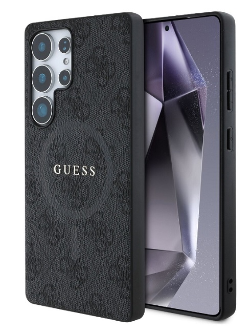 Husă Guess - Leather, Galaxy S25 Ultra, MagSafe, negru