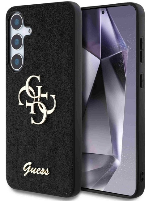 Husa Guess compatibila cu Samsung Galaxy S25, Fixed Glitter Big 4G Metal Logo, Negru - imagine 3