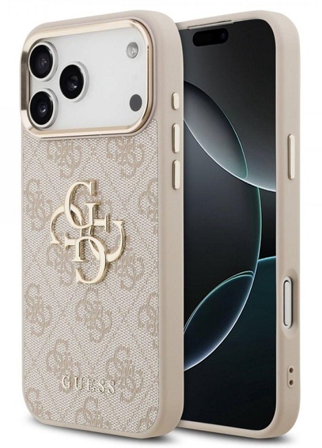 Husă Guess - Metal Logo, iPhone 17 Pro, MagSafe, roz