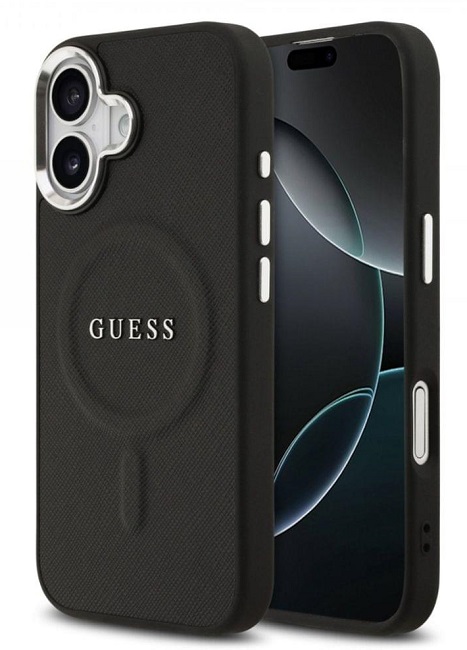 Husă Guess - Saffiano, iPhone 17, MagSafe, negru