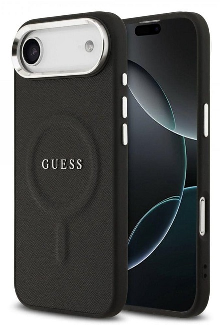 Husă Guess - Saffiano, iPhone Air, MagSafe, negru