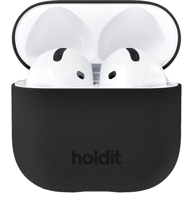 Husă Holdit - Silicone, AirPods 4, negru