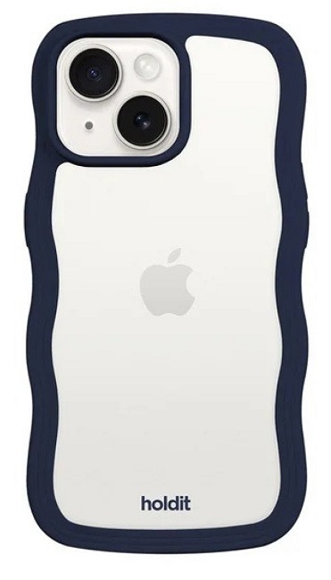 Husa Holdit - Wavy, iPhone 13/14/15/16e, Midnight Blue/Transparent