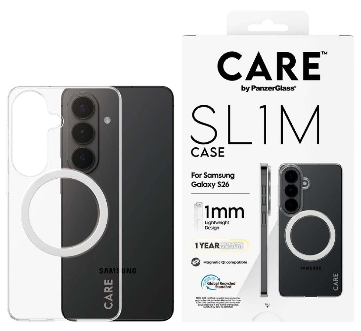 Husă PanzerGlass - CARE Slim, Galaxy S26, transparent