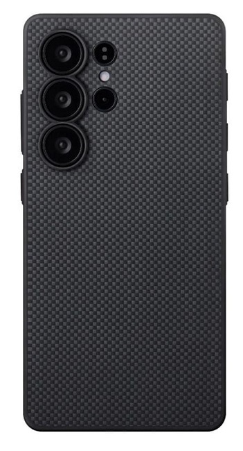 Husă Pitaka - PIN Button, Galaxy S25 Ultra, Black/Grey