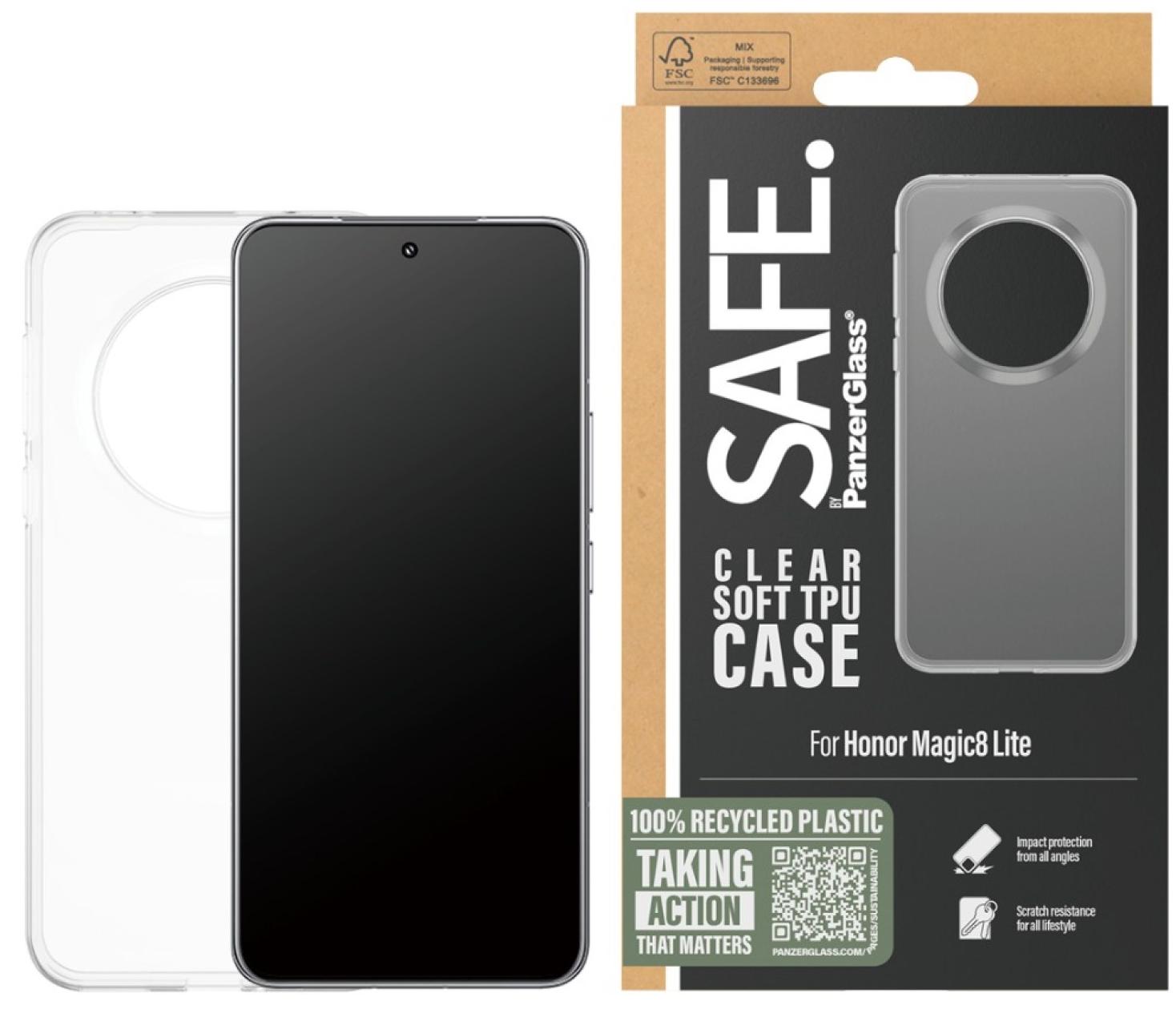 Husă SAFE – Clear, Honor Magic6 Lite, transparentă