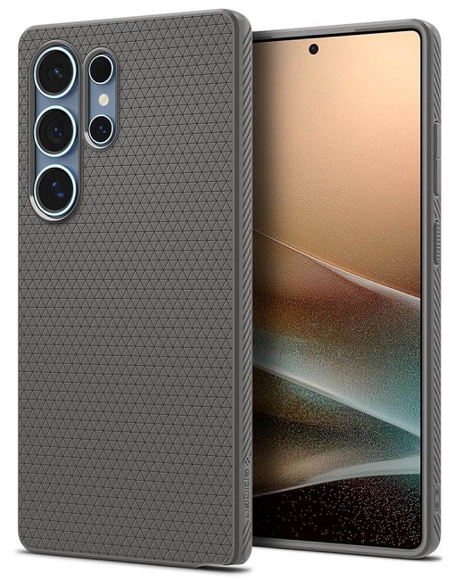 Carcasa Spigen Liquid Air compatibila cu Samsung Galaxy S25 Ultra Marble Gray - imagine 2