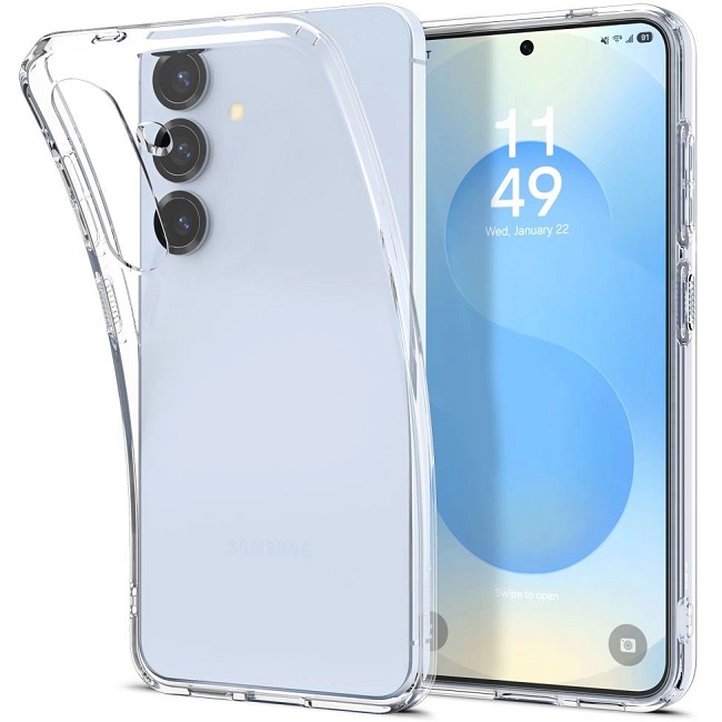 Carcasa Spigen Liquid Crystal compatibila cu Samsung Galaxy S25 Plus Crystal Clear - imagine 3