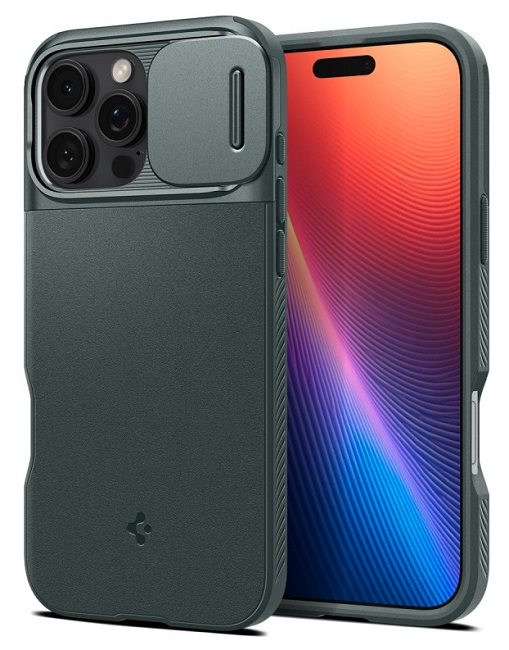 Husă Spigen - Optik Armor, iPhone 16 Pro Max, MagSafe, verde