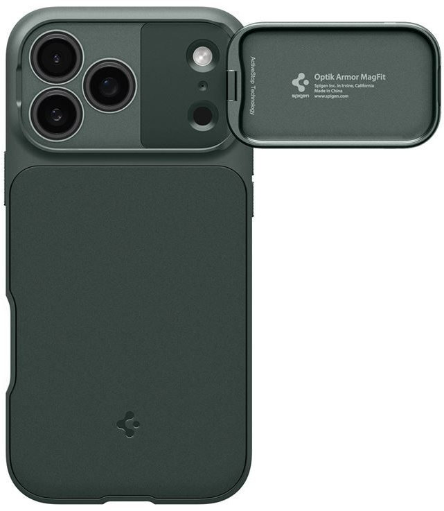 Husă Spigen - Optik Armor iPhone 17 Pro Max, MagSafe, Abyss Green
