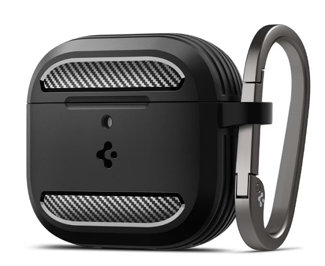 Carcasa Spigen Rugged Armor compatibila cu Apple AirPods 4 Matte Black - imagine 2