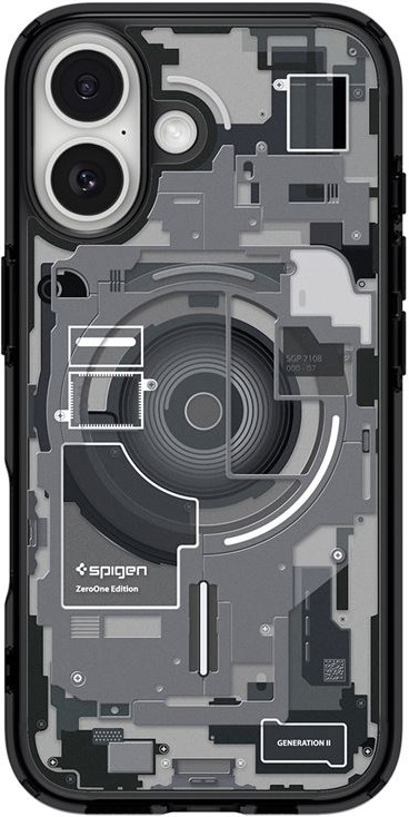 Husă Spigen - Ultra Hybrid MagSafe, iPhone 17, Zero One Black