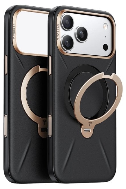 Husă Torras - QPRO Leather, iPhone 17 Pro, MagSafe, negru