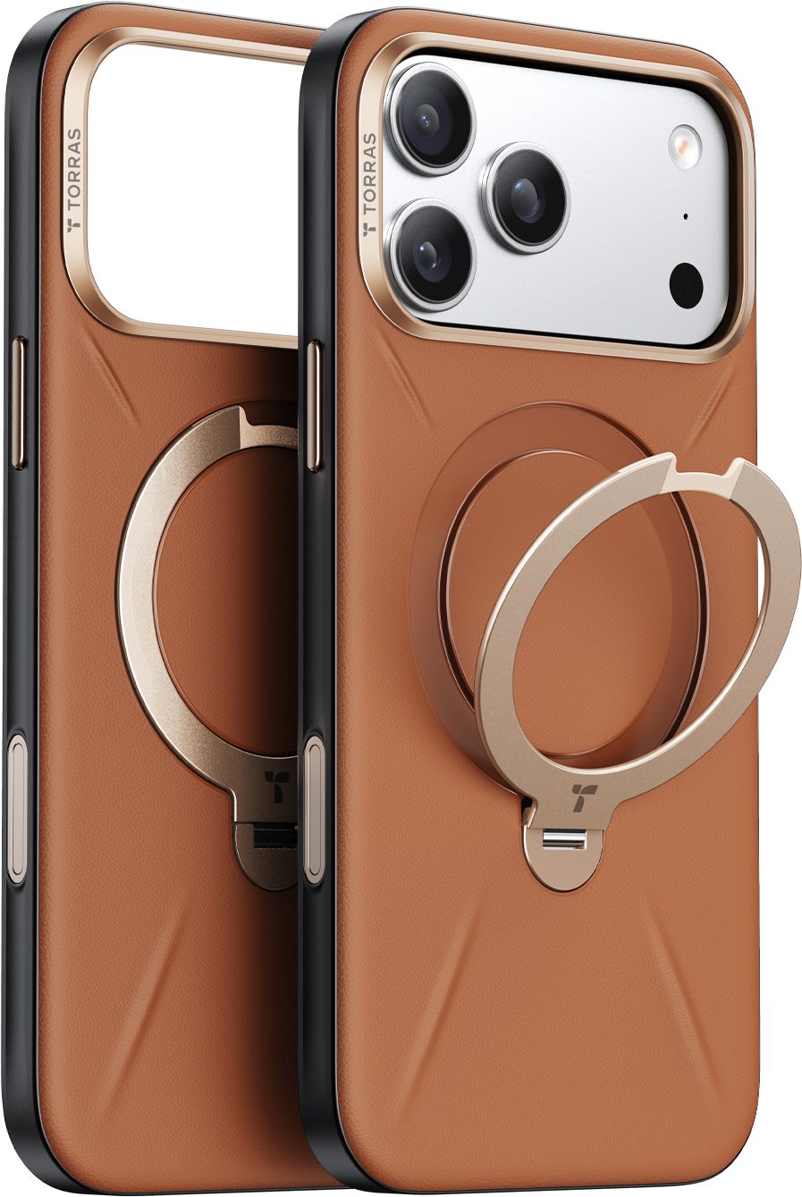 Husă Torras - QPRO Leather, iPhone 17 Pro, MagSafe, maro