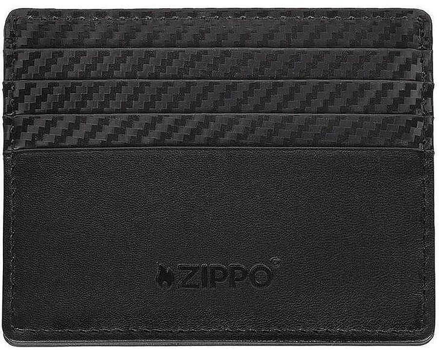 Husă pentru carduri Zippo Carbon - Vertical