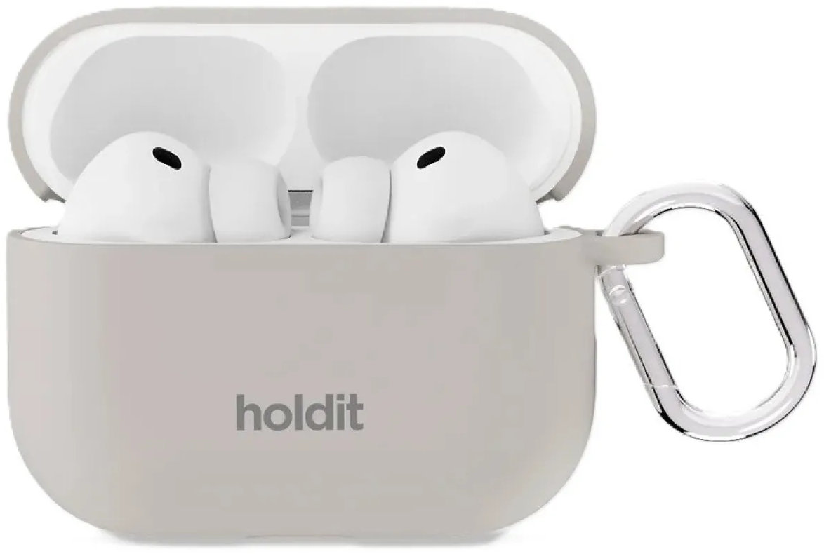 Husă pentru căști Holdit - Silicon, AirPods Pro 3, gri