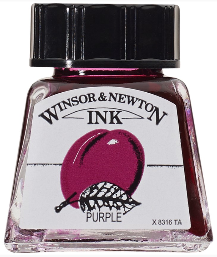 Cerneală de caligrafie Winsor & Newton - Mov, 14 ml