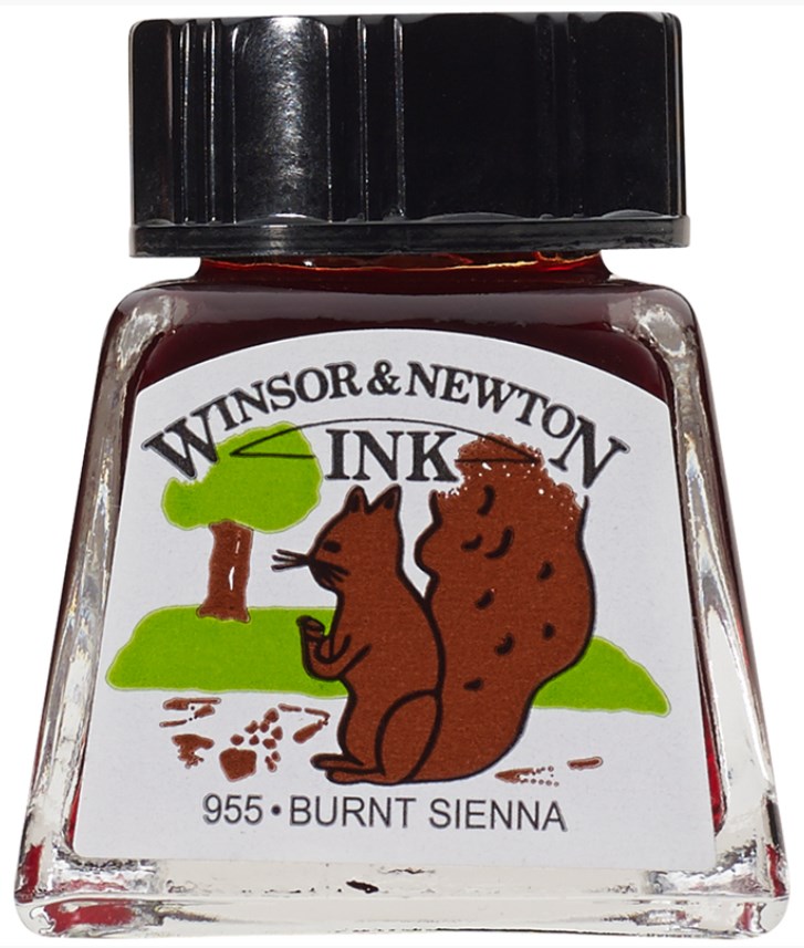 Cerneală de caligrafie Winsor & Newton - Siena arsă, 14 ml