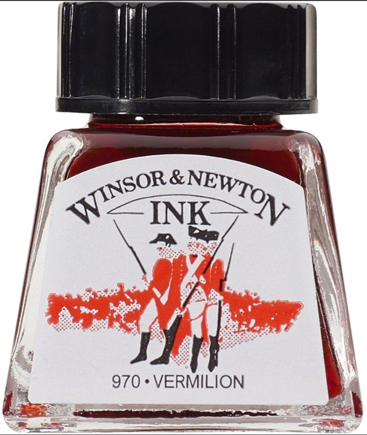 Cerneală de caligrafie Winsor & Newton - Cinabru, 14 ml