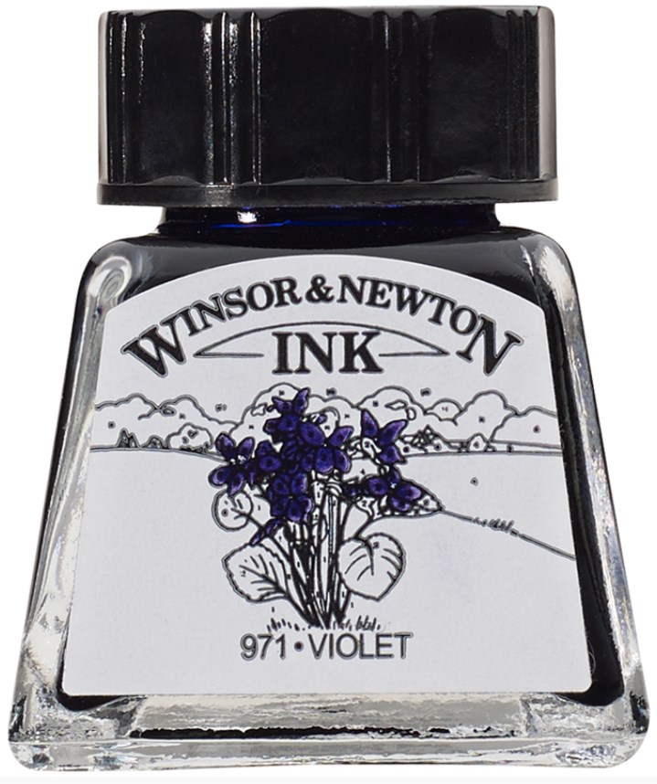 Cerneală de caligrafie Winsor & Newton - Mov, 14 ml